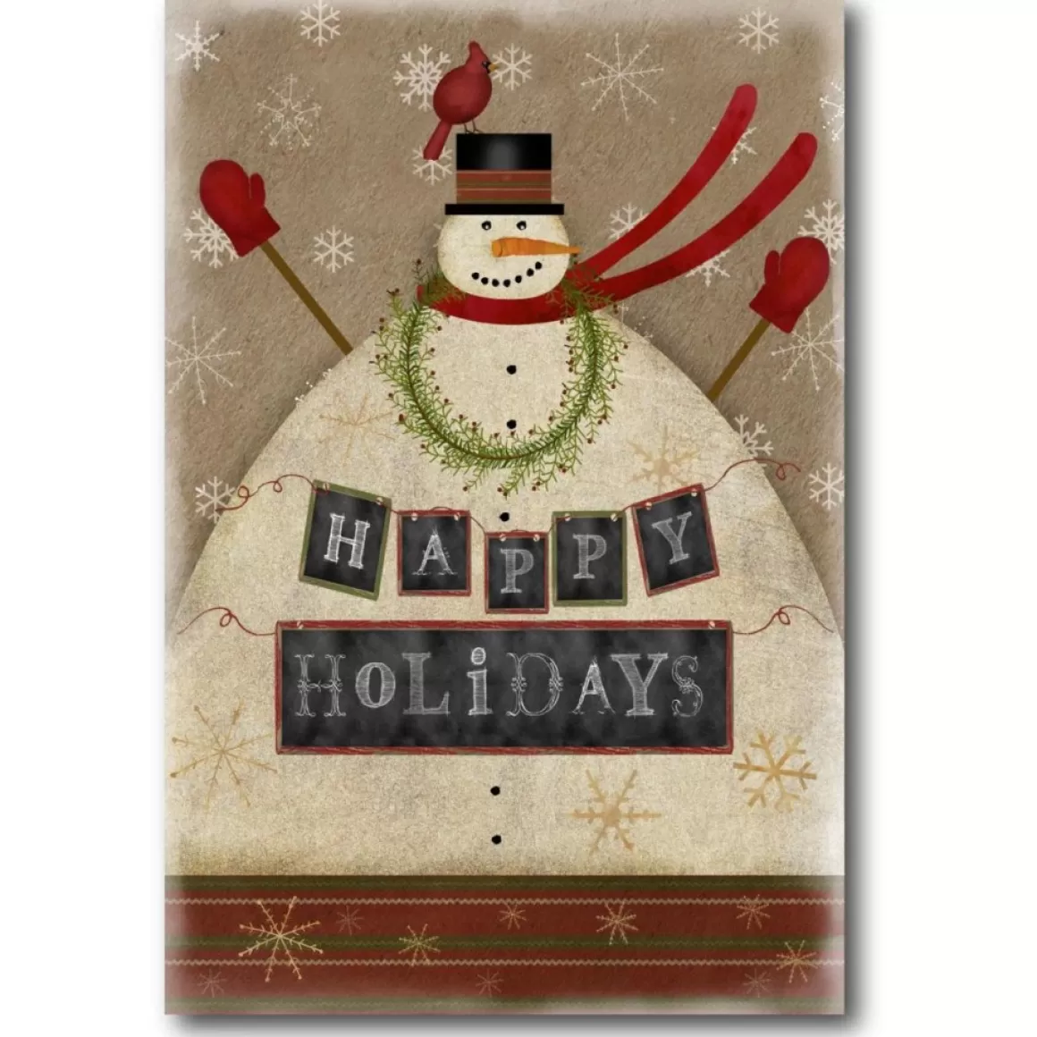 Courtside Market Snowman Happy Holidays Canvas Wall Art