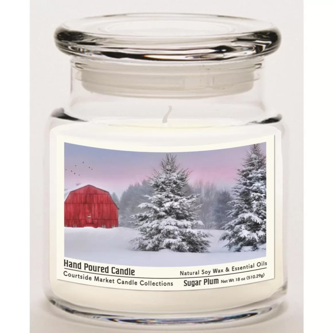Courtside Market Soy Candle W/ Essential Oils + Glass Lid - Tree Farm