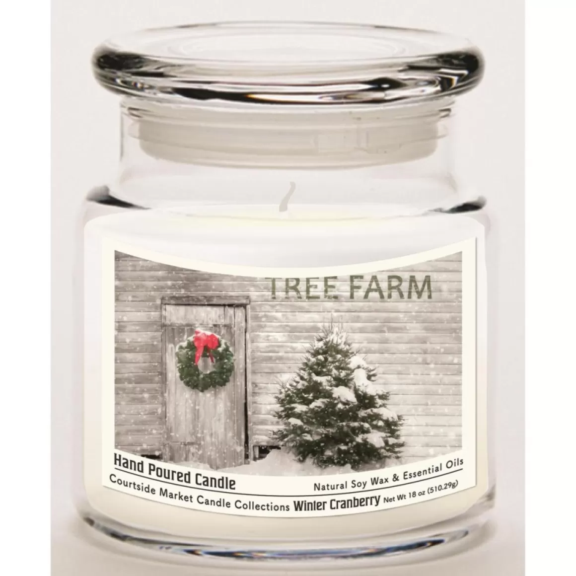 Courtside Market Soy Candle W/ Essential Oils + Glass Lid - Tree Farm