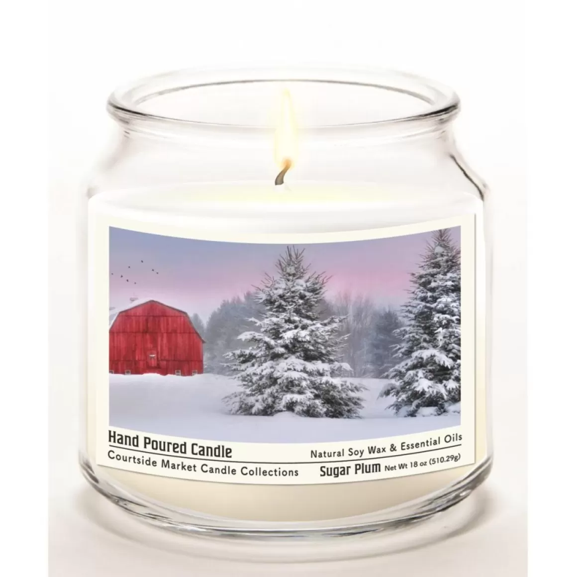 Courtside Market Soy Candle W/ Essential Oils + Glass Lid - Tree Farm