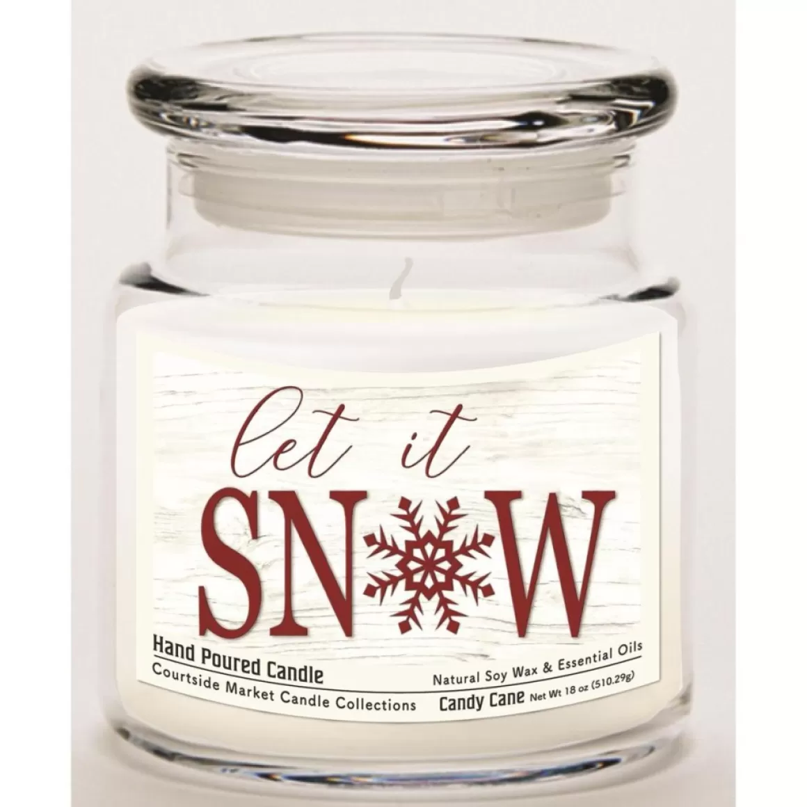 Courtside Market Soy Candle W/ Essential Oils + Glass Lid- Let It Snow