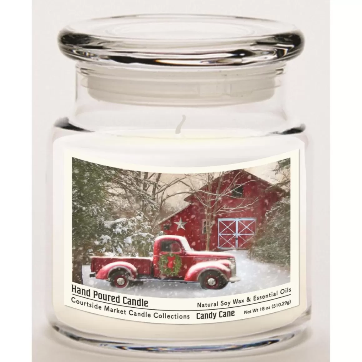 Courtside Market Soy Candle W/ Essential Oils + Lid - Barn With Truck