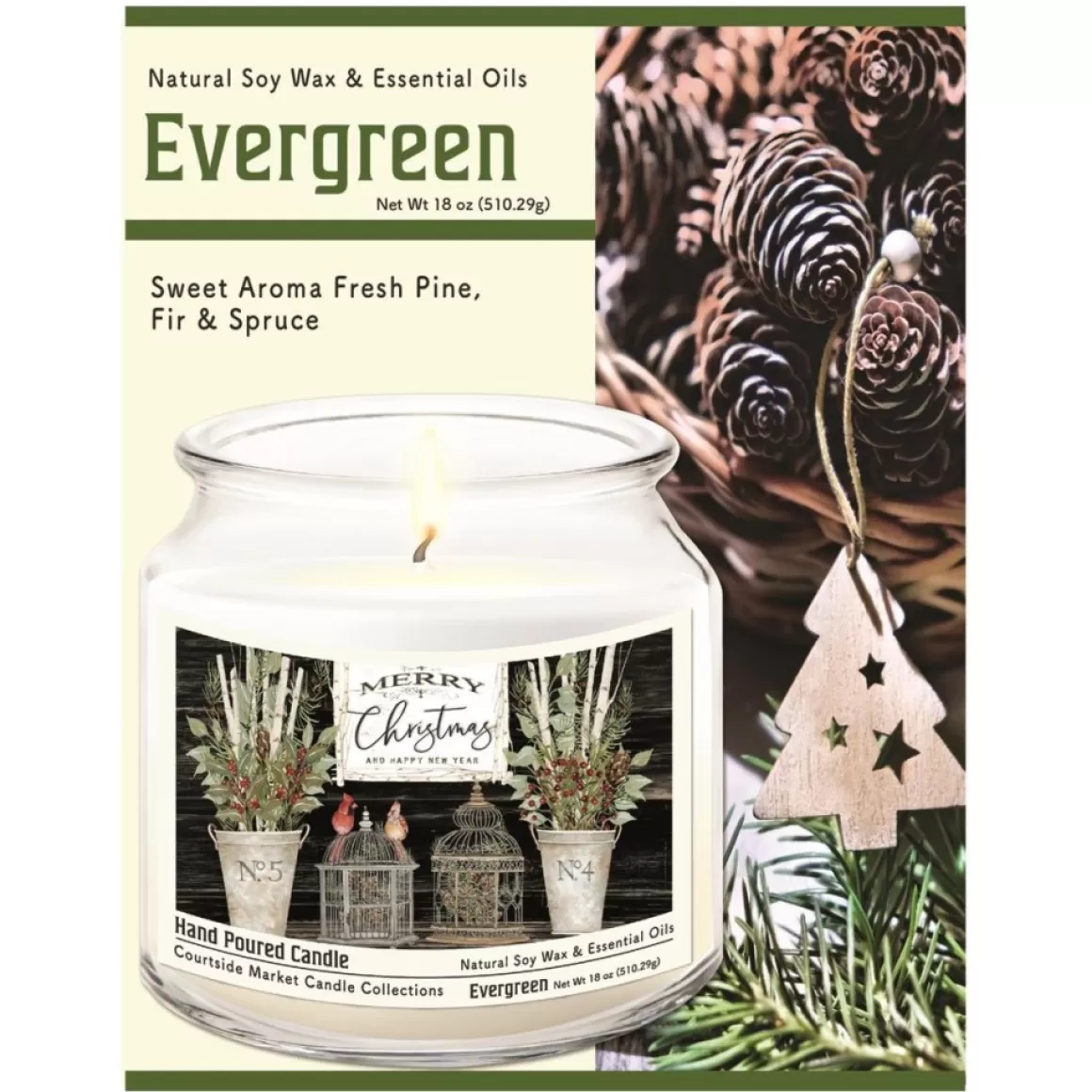 Courtside Market Soy Candle W/ Essential Oils + Lid - Merry Cardinals