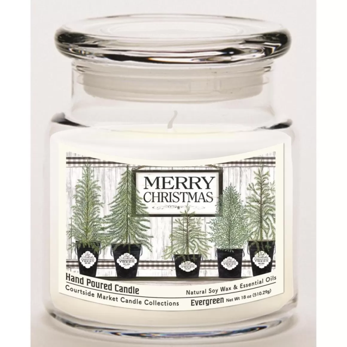 Courtside Market Soy Candle W/ Essential Oils + Lid - Merry Christmas