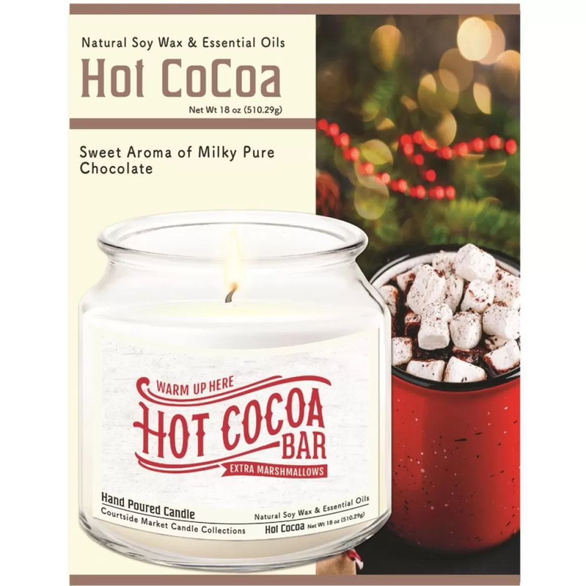 Courtside Market Soy Candle With Essential Oils + Lid - Hot Cocoa Bar