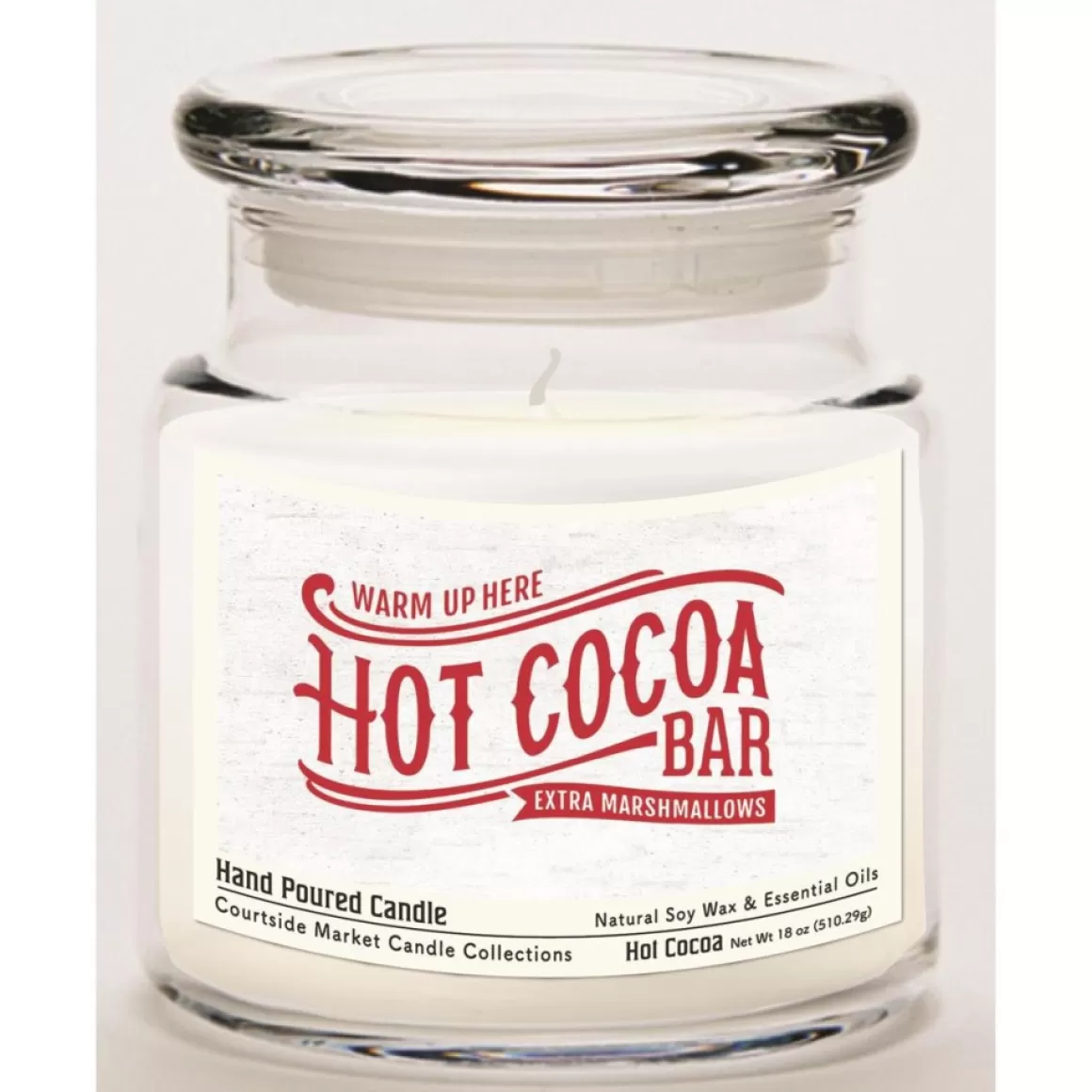 Courtside Market Soy Candle With Essential Oils + Lid - Hot Cocoa Bar