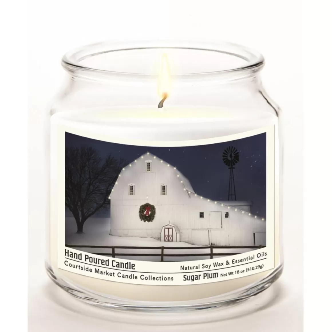 Courtside Market Soy Candle With Essential Oils + Lid- Christmas Night