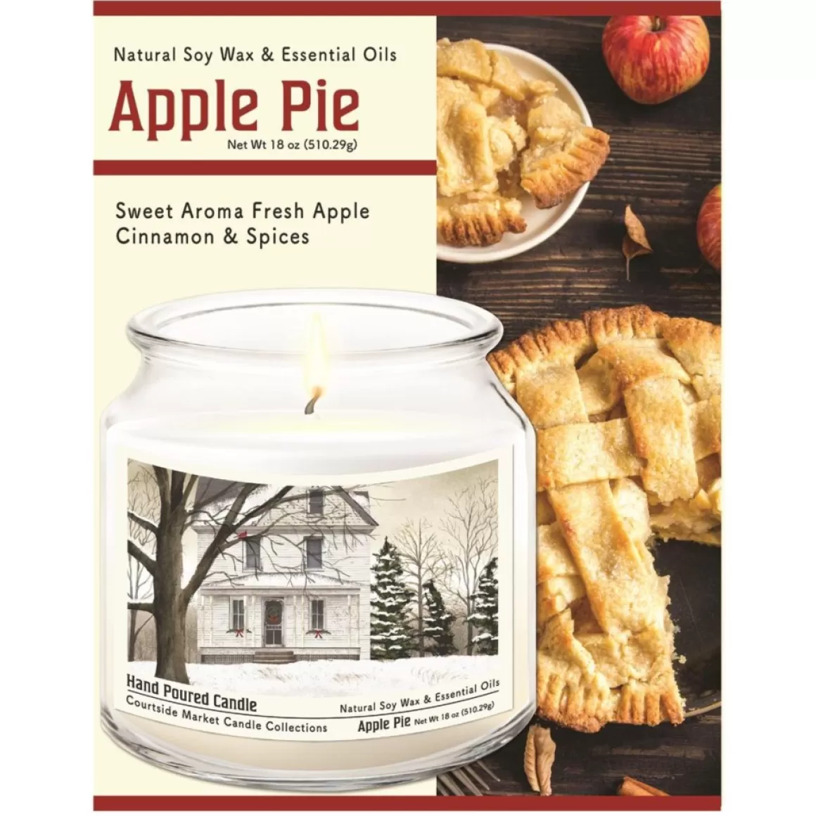 Courtside Market Soy Candle With Essential Oils + Lid- White Christmas