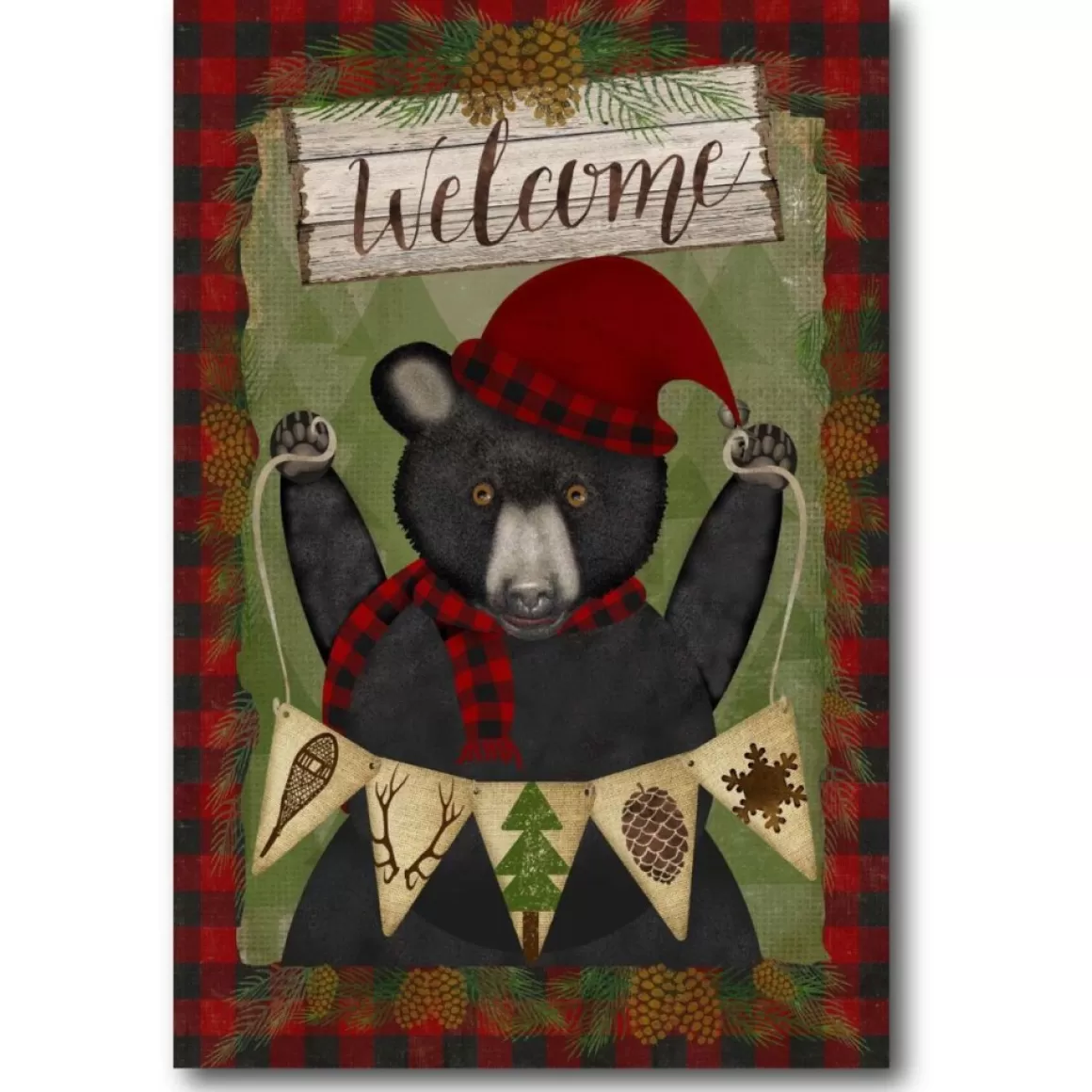 Courtside Market Welcome Bear Canvas Wall Art