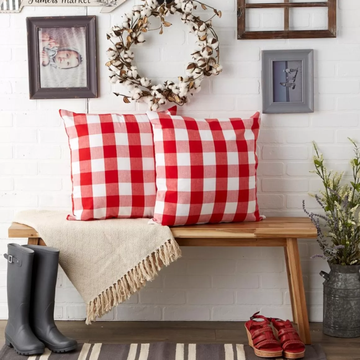 Design Imports Buffalo Check Pillow Covers Set Of 2