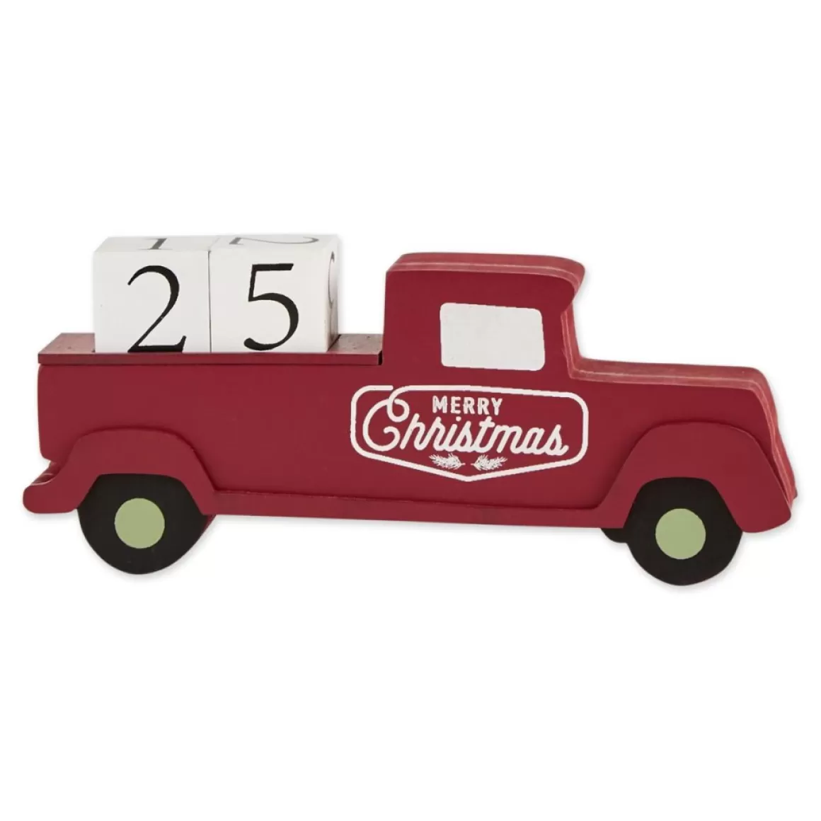 Design Imports Christmas Tree Truck Tabletop Block Calendar