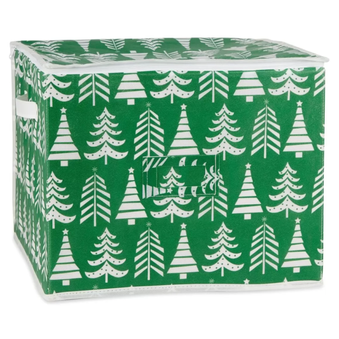 Design Imports Triple Christmas Tree Print Ornament Storage Bin, Large