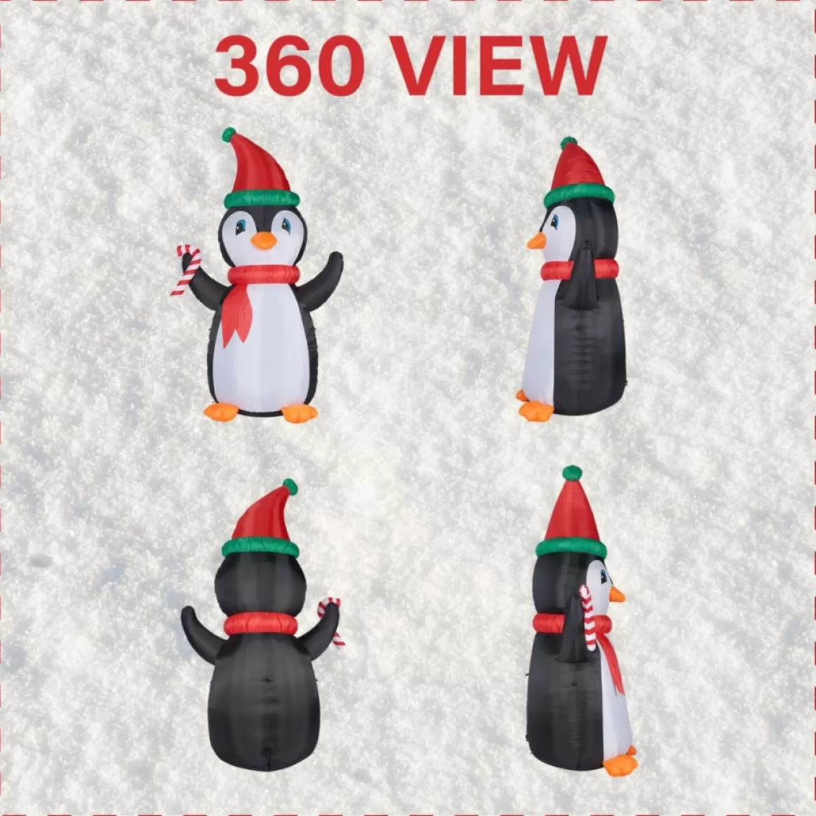Fraser Hill Farm 10' Penguin & Candy Inflatable With Rgb Lights & Bag
