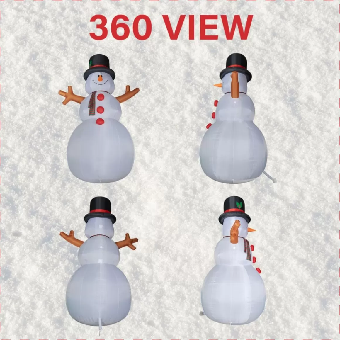 Fraser Hill Farm 20' Jolly Snowman Inflatable W Rgb Lights And Bag