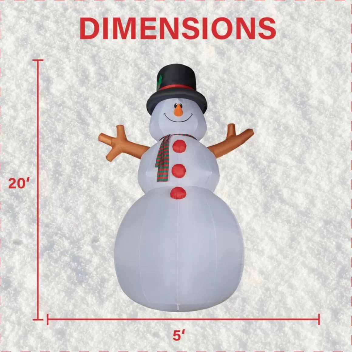Fraser Hill Farm 20' Jolly Snowman Inflatable W Rgb Lights And Bag