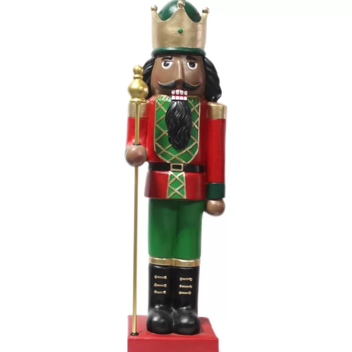 Fraser Hill Farm 32" African American Nutcracker Hold Staff Figurine