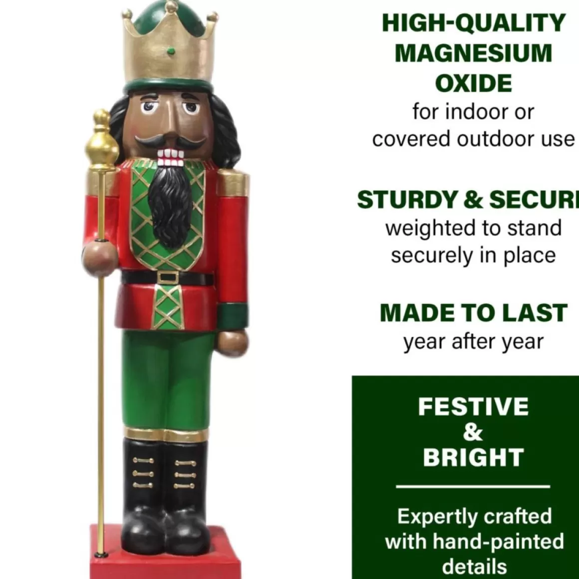 Fraser Hill Farm 32" African American Nutcracker Hold Staff Figurine