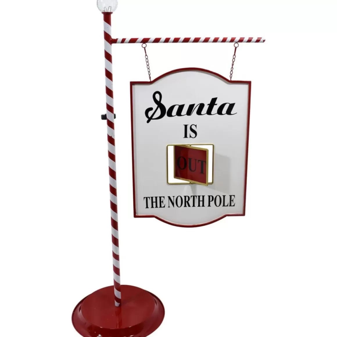 Fraser Hill Farm 4.5 Ft. Lamp Post With Santa Claus North Pole Sign
