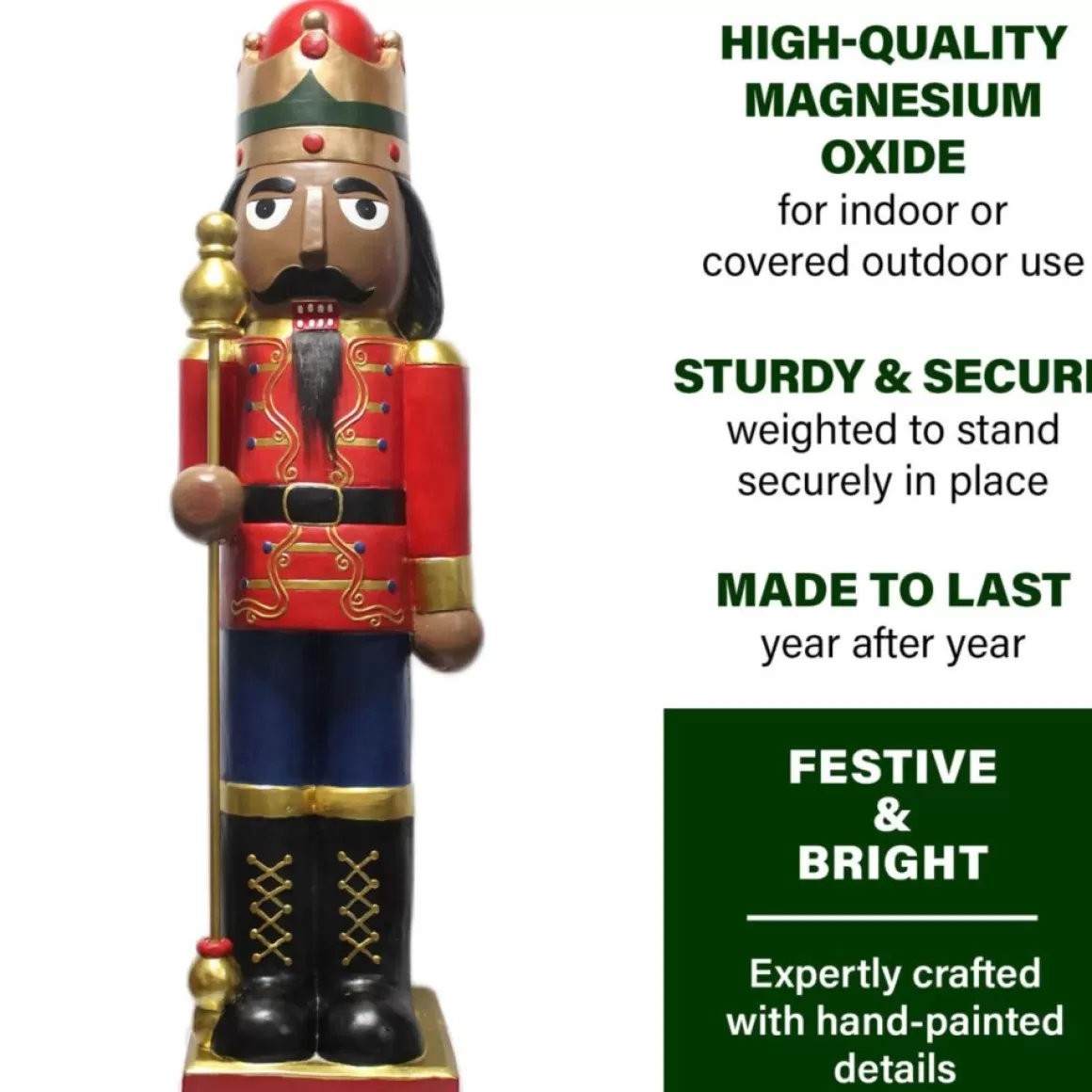 Fraser Hill Farm 48" African American Nutcracker Holding Staff Figure