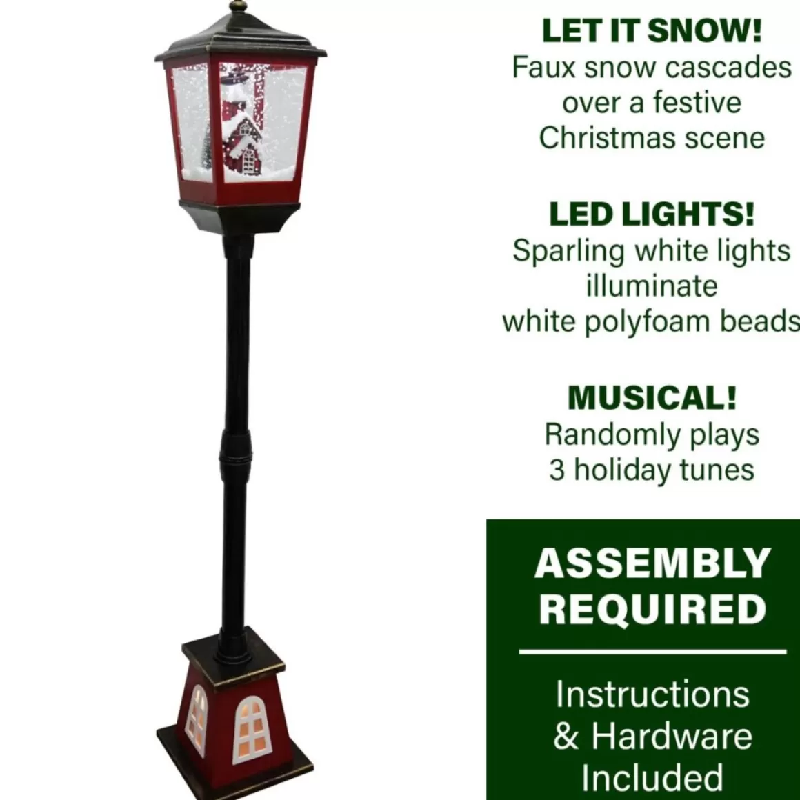 Fraser Hill Farm 53" Musical Street Lamp W/ Flying Santa