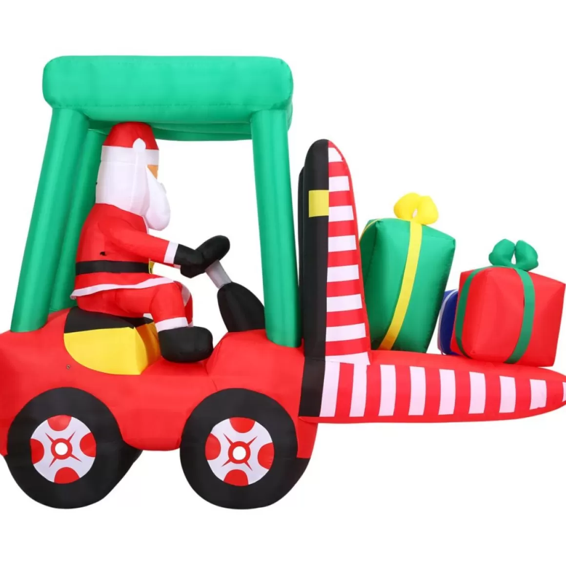 Fraser Hill Farm 6 Ft. Pre-Lit Inflatable Santa In Fork Lift