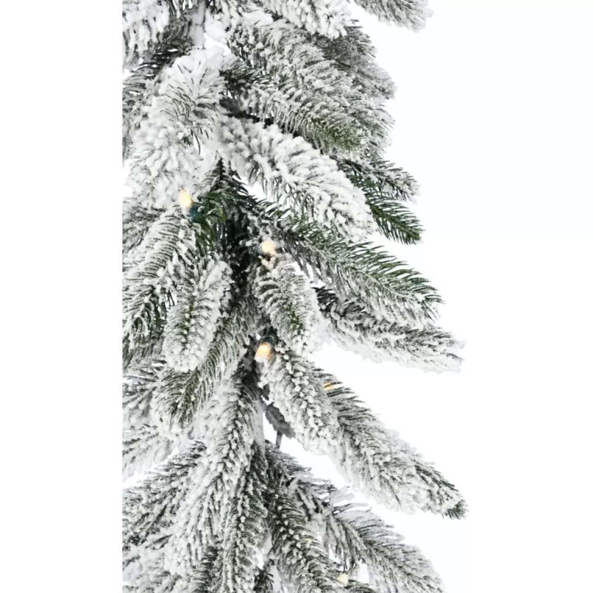 Fraser Hill Farm 9-Ft. Icy Frost Snow Flocked Garland W/ White Lights