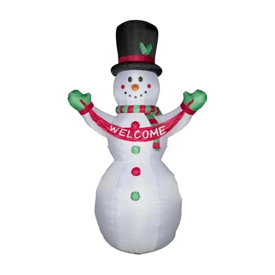 Glitzhome 12' Lighted Inflatable Snowman With Welcome Decor