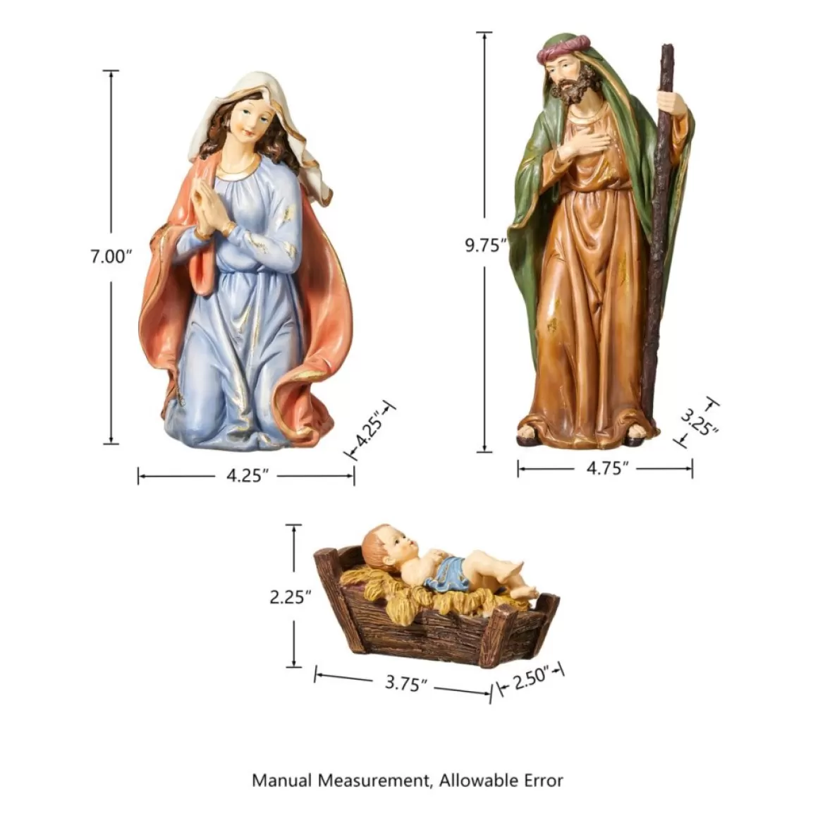 Glitzhome 12Pcs Resin Nativity Figurine Set