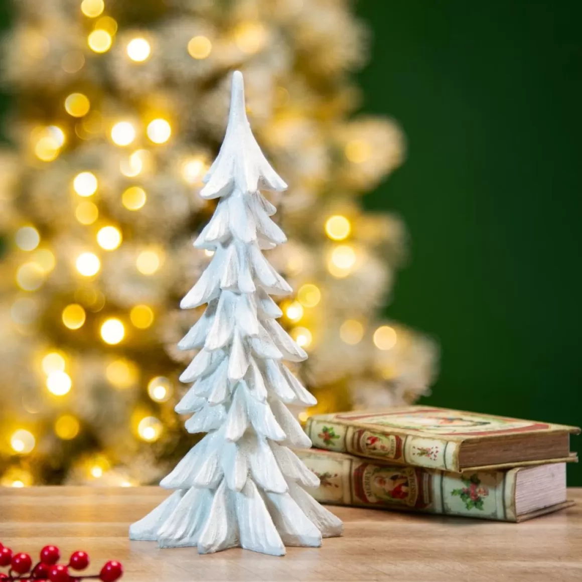 Glitzhome 14.75" Resin Christmas Table Tree Decor