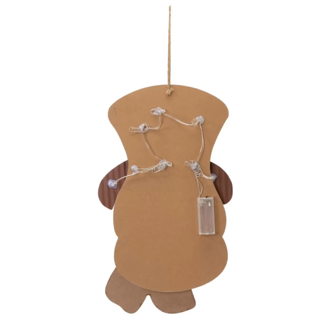 Glitzhome 19In H Lighted 3D Wooden Metal Snowman Wall Decor