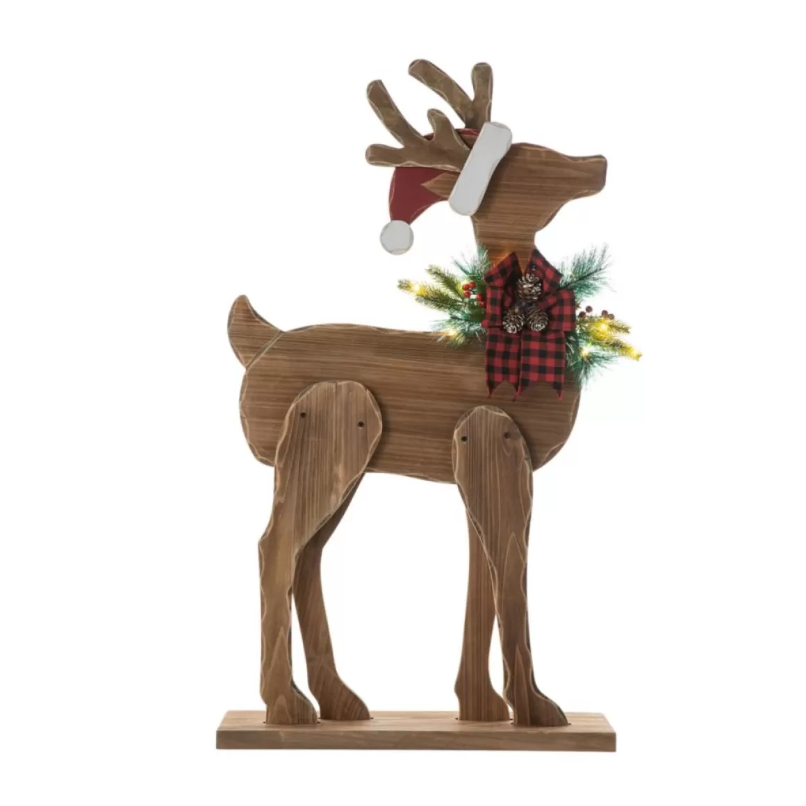 Glitzhome 36" H Chunky Wood Reindeer Porch Decor