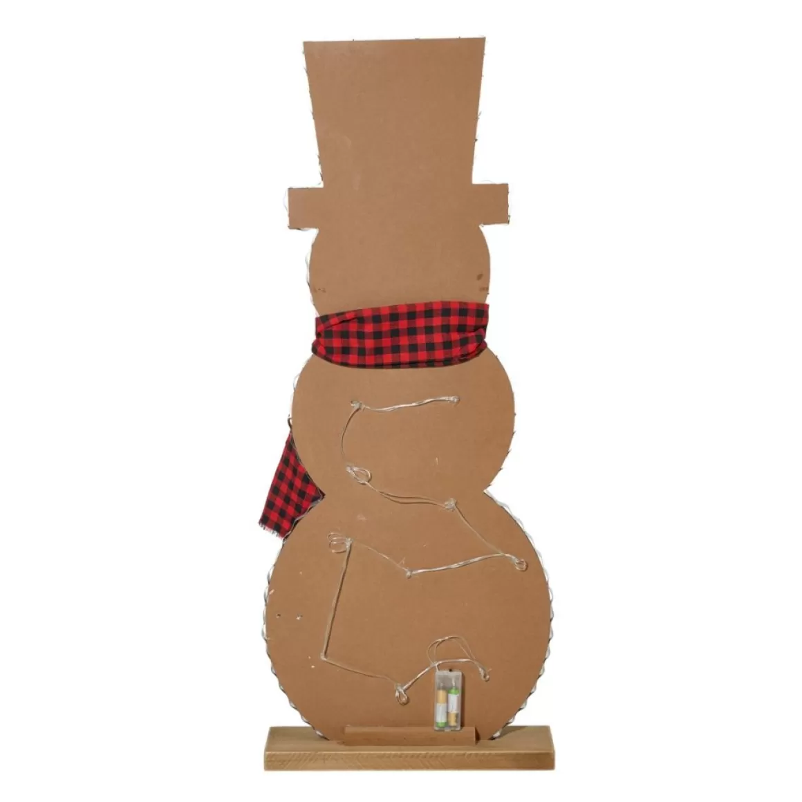 Glitzhome 36"H Lighted Wooden Christmas Snowman Porch Decor