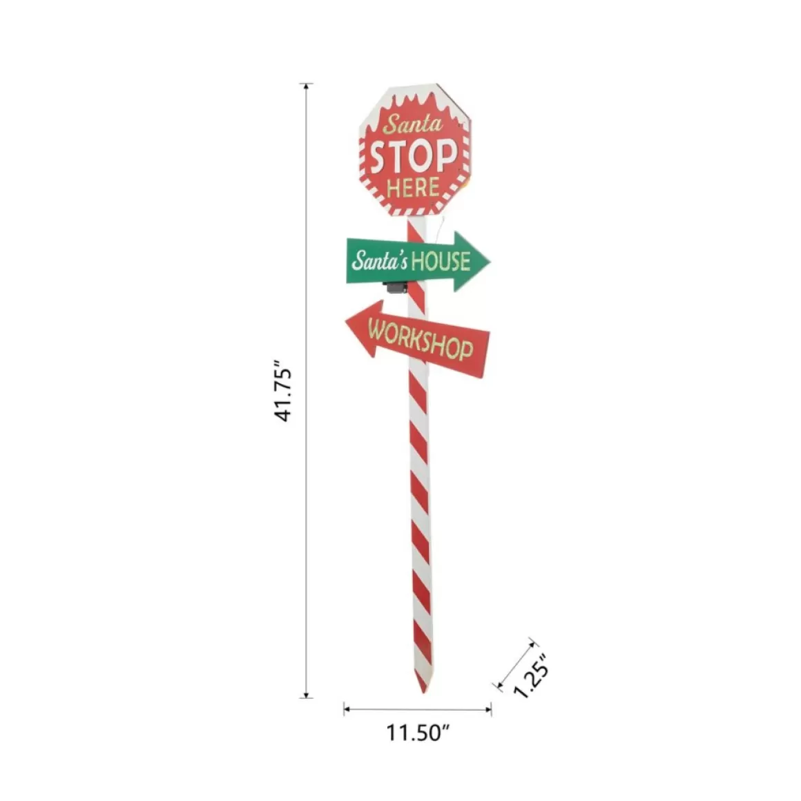 Glitzhome 41.75" H Led Wooden Yard Stake Written With Santa Stop Here