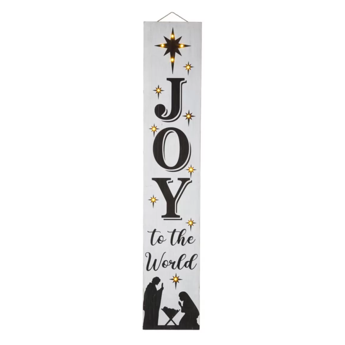 Glitzhome 42"H Lighted Wooden Nativity Porch Sign