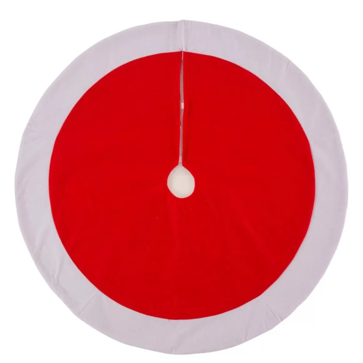 Glitzhome 48In D Red And White Felt Christmas Tree Skirt