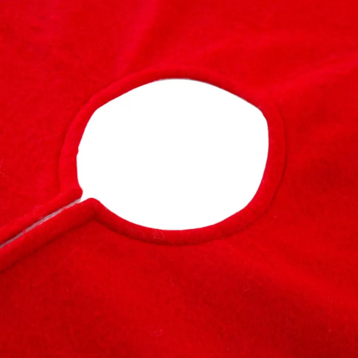 Glitzhome 48In D Red And White Felt Christmas Tree Skirt