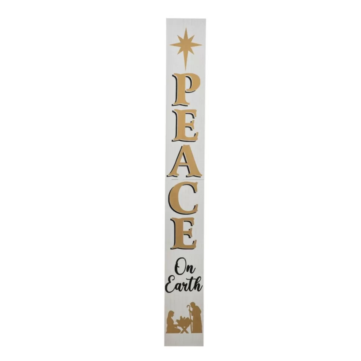 Glitzhome 60" H Wooden Nativity Peace Porch Sign