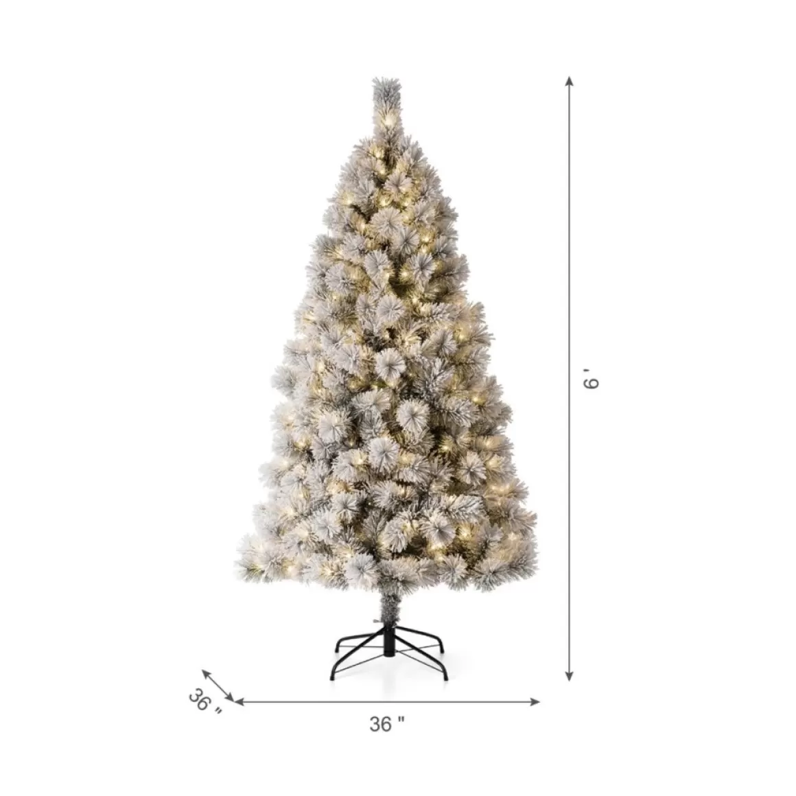 Glitzhome 6 Ft. Preloaded Led Pencil Pine Artificial Christmas Tree