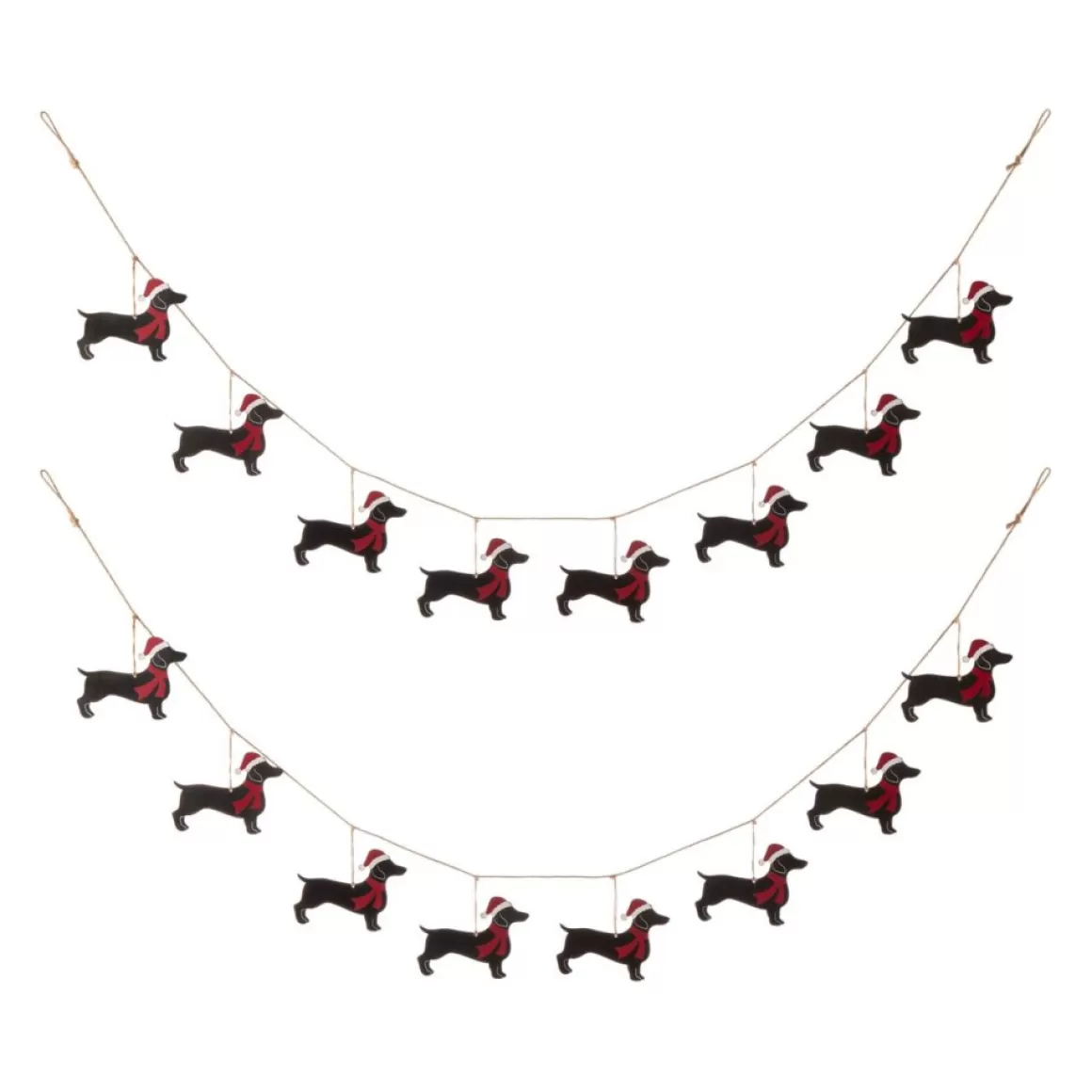 Glitzhome 6' Metal Christmas Dog Garland 2-Pack