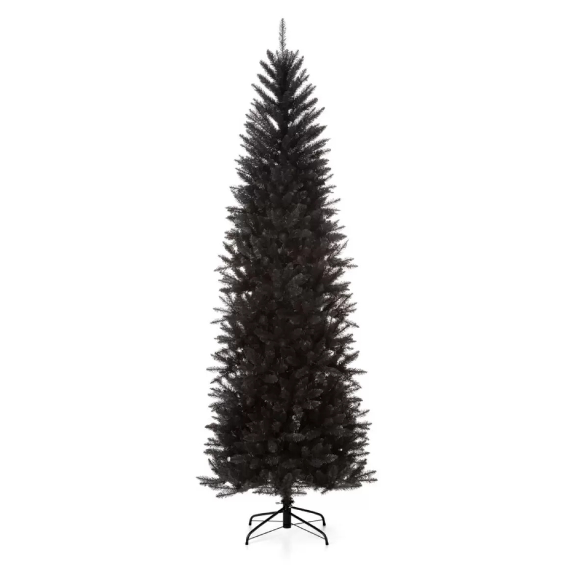 Glitzhome 7.5Ft Black Tinsel Artificial Christmas Tree