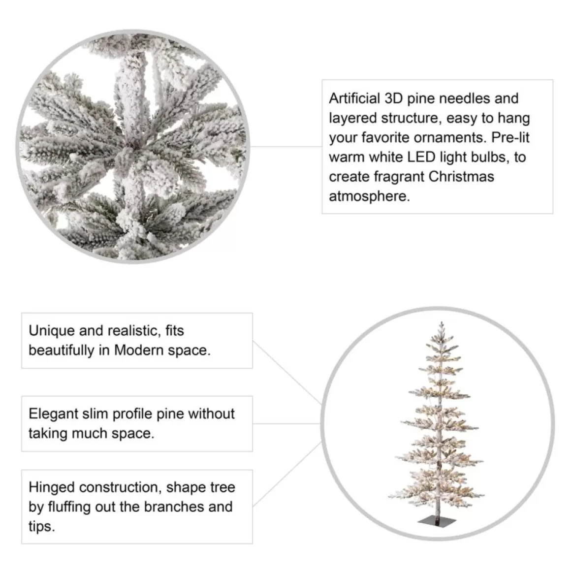 Glitzhome 7Ft. Deluxe Pre-Lit Pine Artificial Christmas Tree W/ Lights