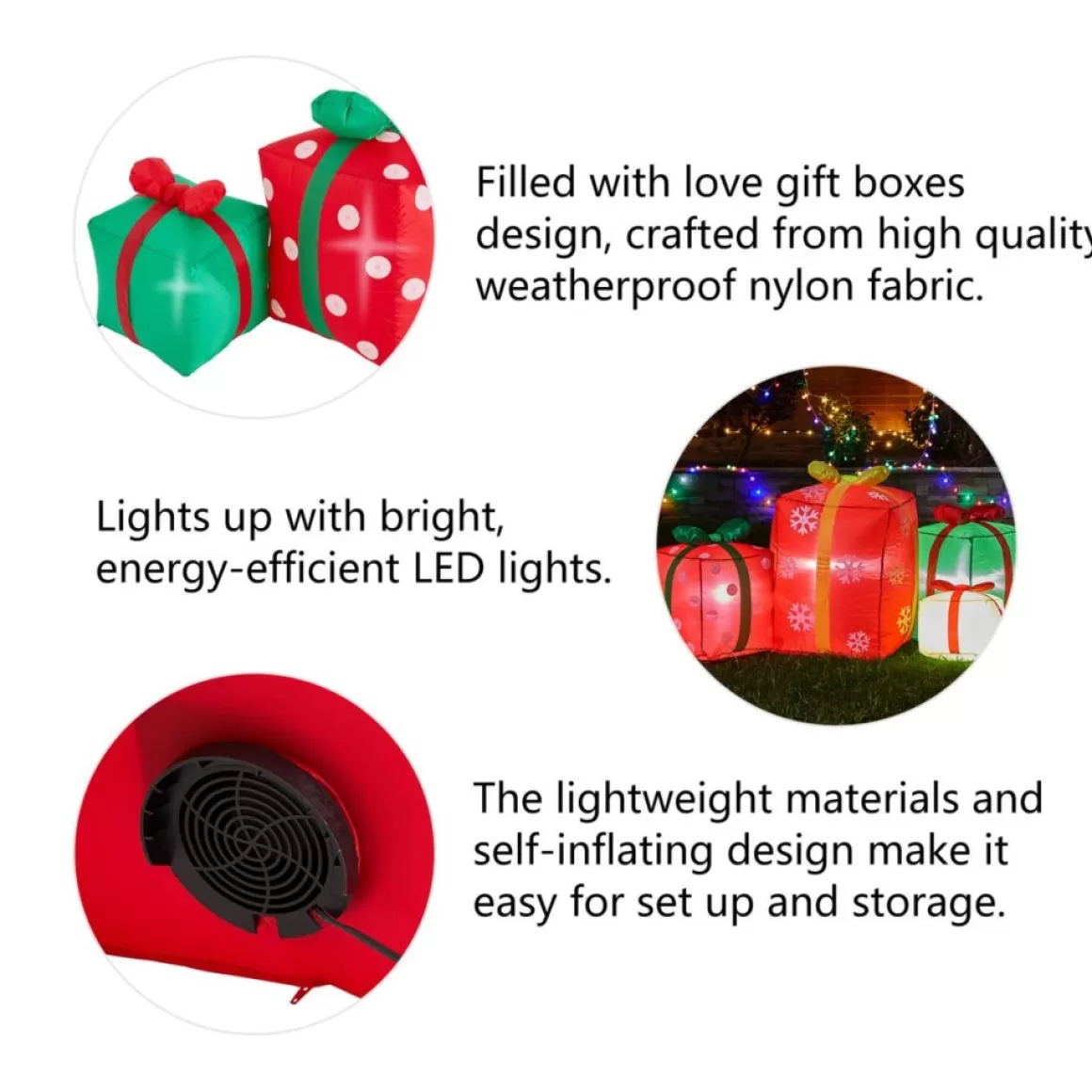 Glitzhome 8' Lighted Inflatable Gift Boxes Decor