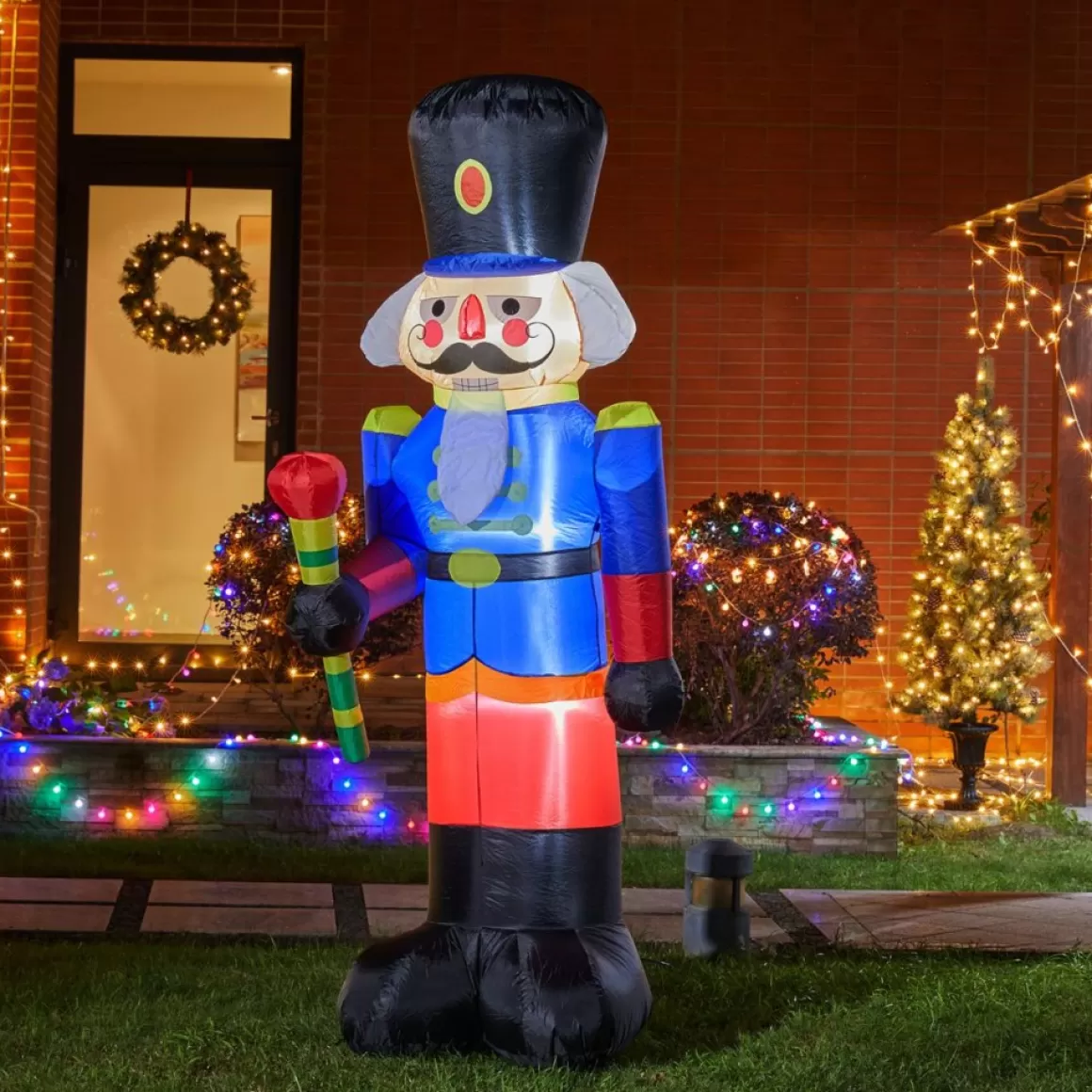 Glitzhome 8' Lighted Inflatable Soldier Decor