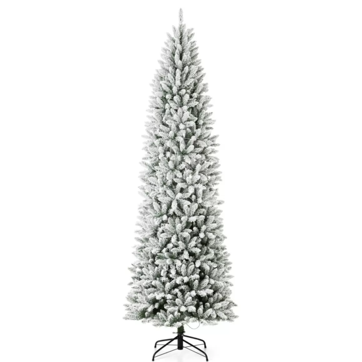 Glitzhome 9 Ft. Preloaded Led Pencil Fir Artificial Christmas Tree
