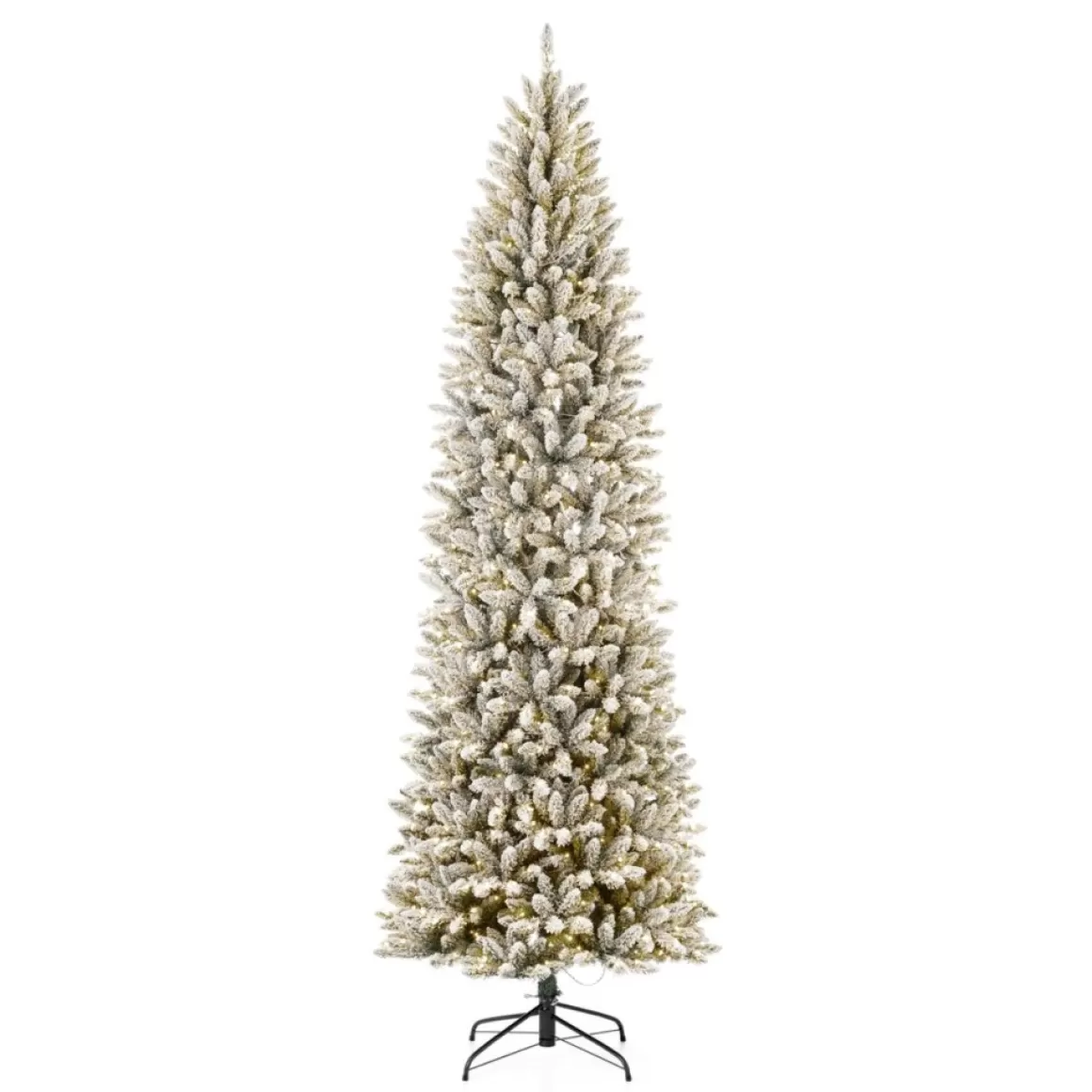 Glitzhome 9 Ft. Preloaded Led Pencil Fir Artificial Christmas Tree