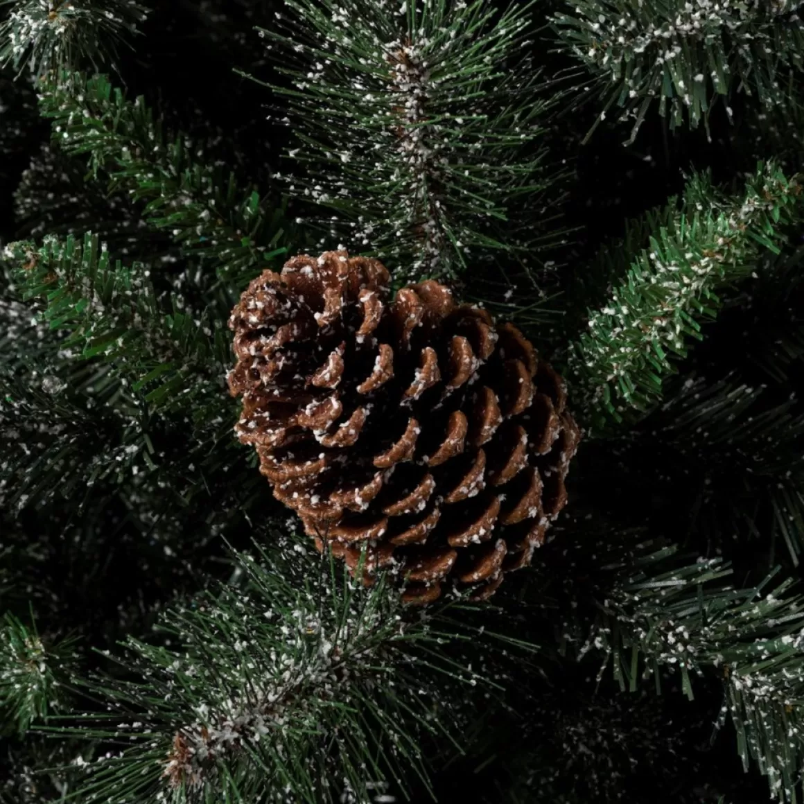 Glitzhome Set Of Two 4Ft Flocked Christmas Tree With 100 Warm White