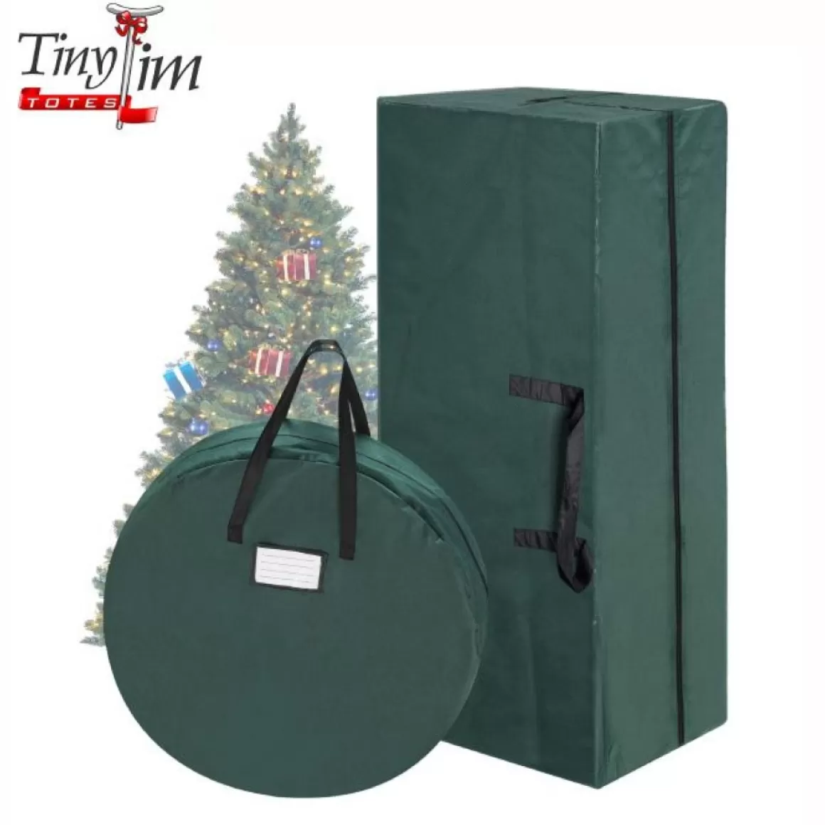 Hastings Home 10' Christmas Tree & 30" Wreaths Storage Bag Set