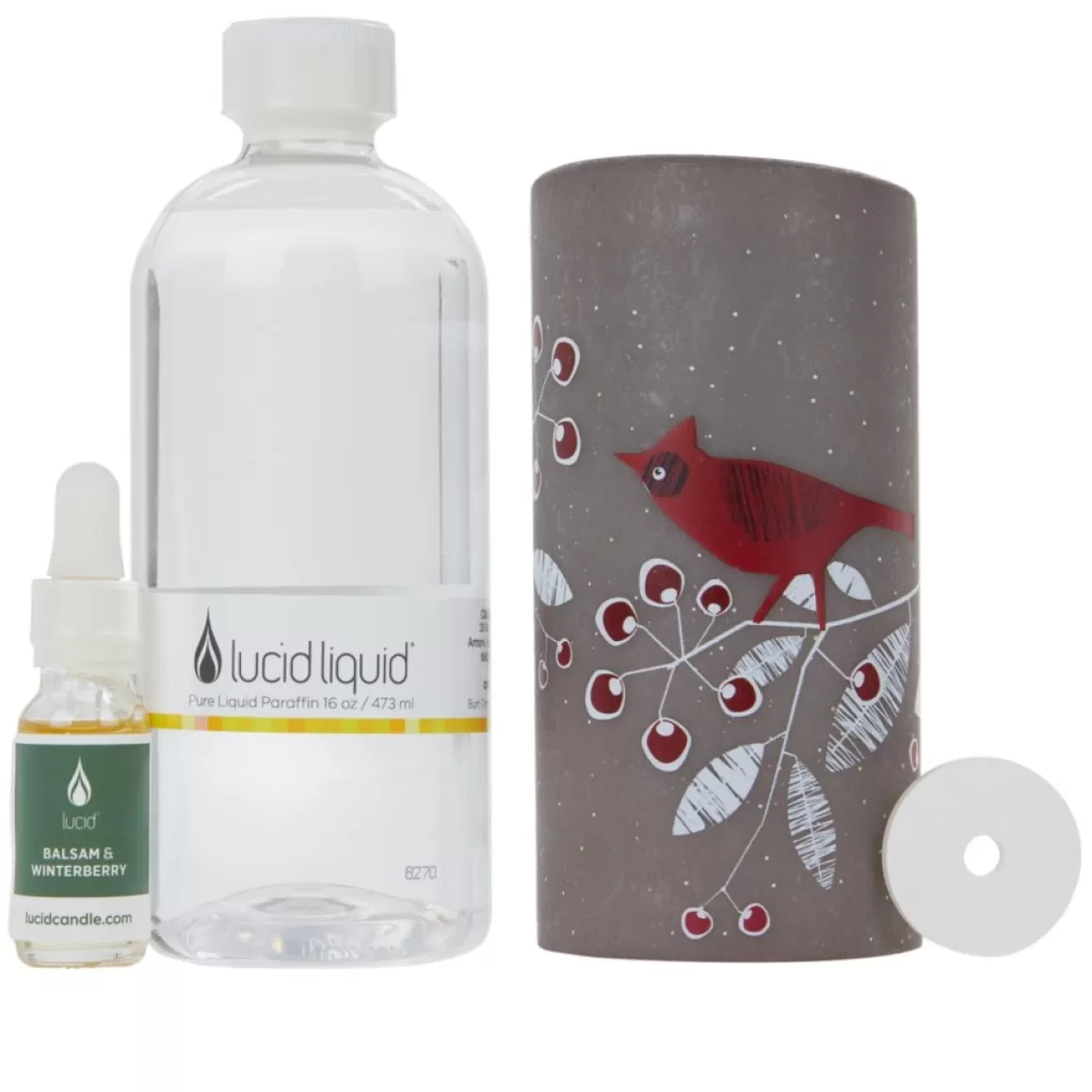 Lucid Candle 6" Cardinal Candle With 16 Oz. Liquid And Stone