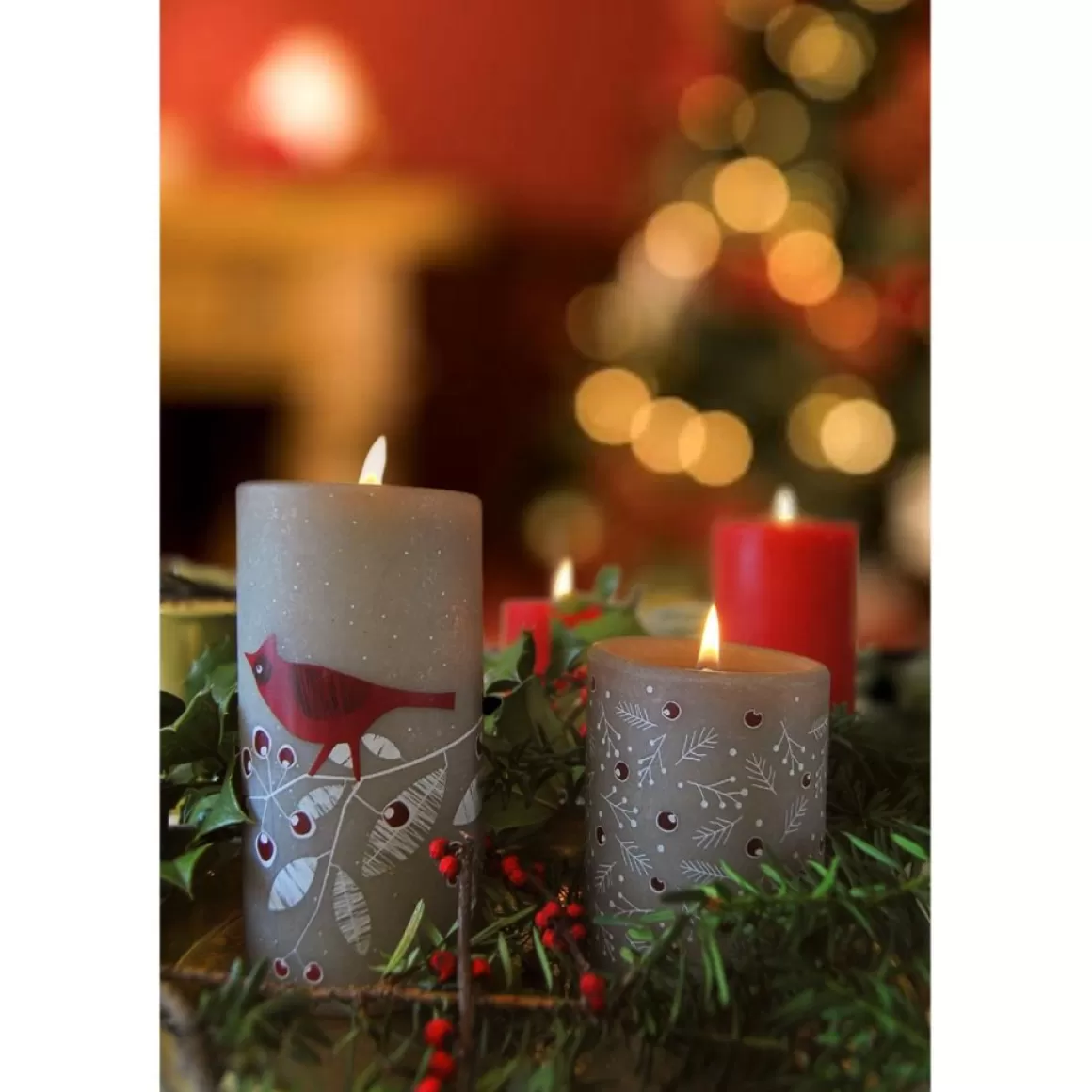 Lucid Candle 6" Cardinal Candle With 16 Oz. Liquid And Stone
