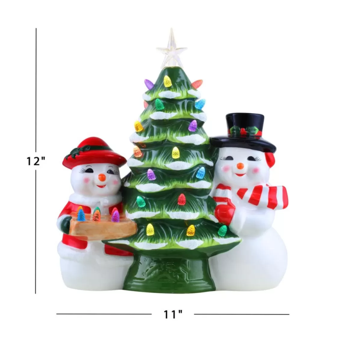 Mr. Christmas 12" Mr. & Mrs. Snowman Nostalgic Tree